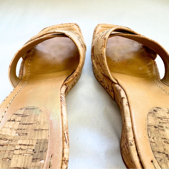 SOLD - Stuart Weitzman Size 8.5 Wedge Sandals $395 Platform Cork Mules Slides - Picture 8 of 12